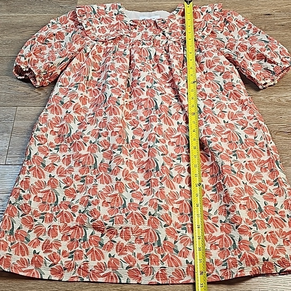 NWT Moodie Textured Cotton Coral Floral Print Ruffle Bib Collar Babydoll… - Picture 15 of 16